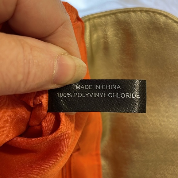 Kenneth Cole Reaction | Faux Snakeskin |Orange & Gold | Envelope Clutch/ Purse - Picture 8 of 15